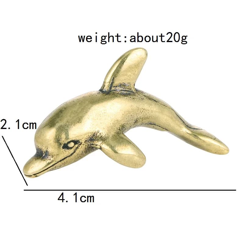 Dauphins animaux marins FigAuckland Mini, artisanat de bureau en laiton rétro, cadeaux d'ornement, d