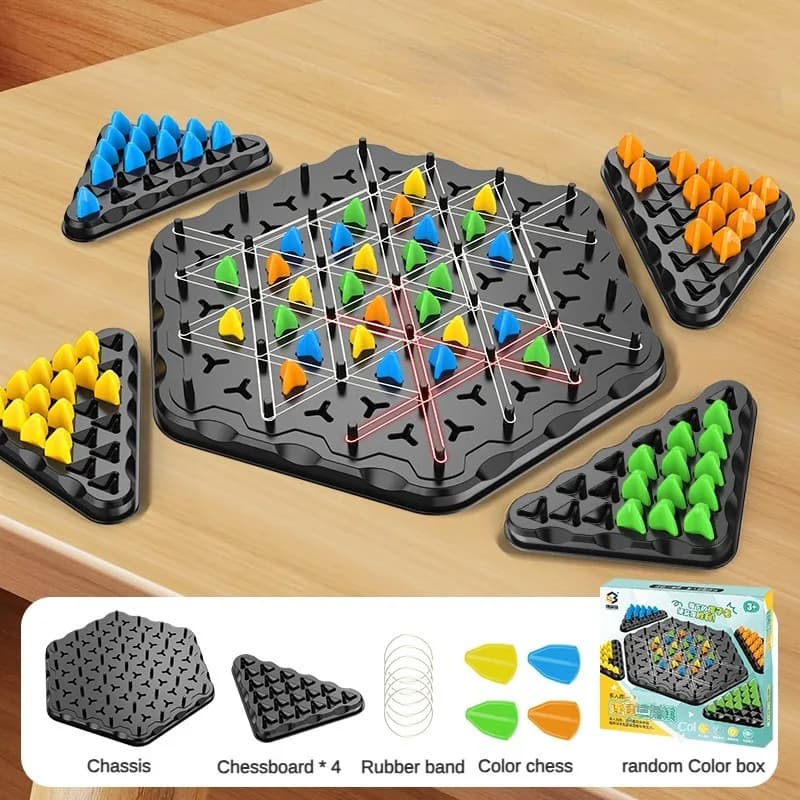 AIUAZA-Jeux explorez ecs triangulaires, jeux de société triangulaires, jeux d'élastiques triangulair