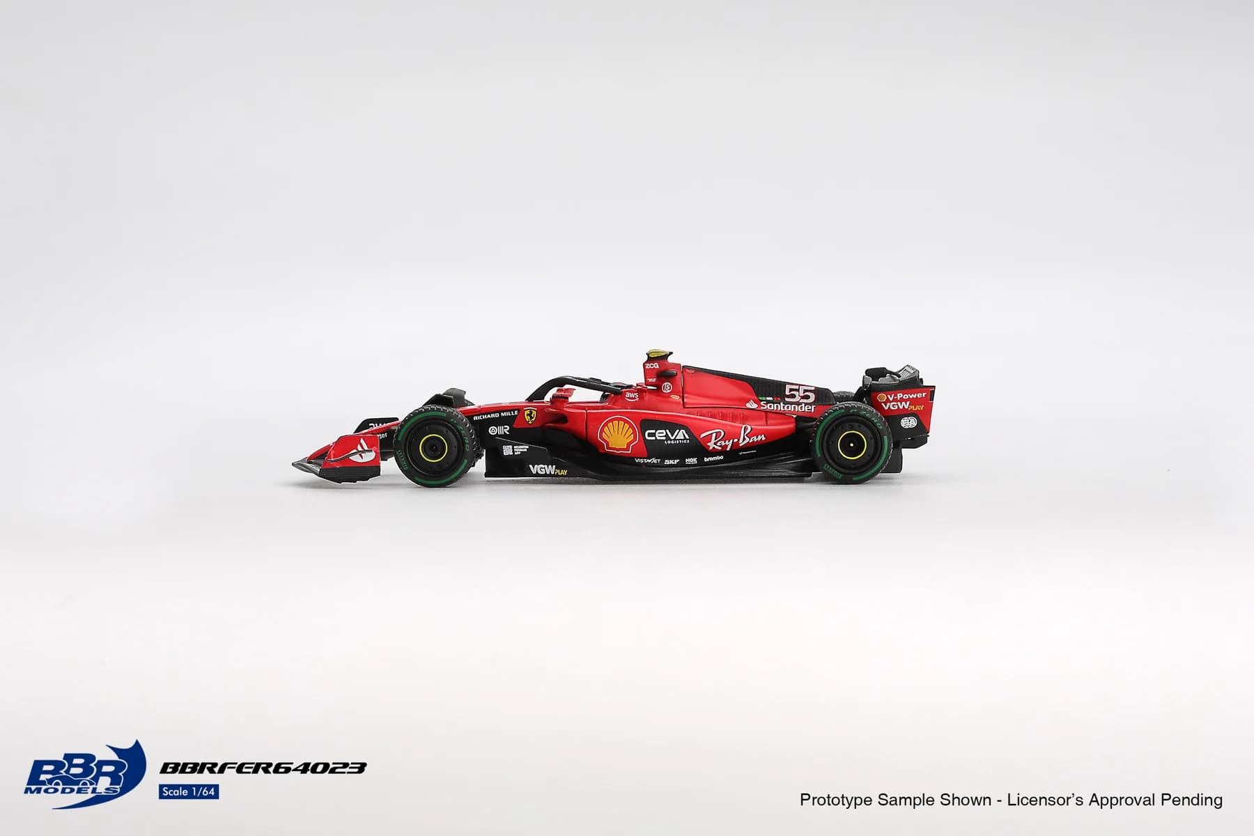 BBR 1:64 SF23 # 55 C. Sainz / # 16 Leclerc 2023 Monaco GP Modèle de voiture miniature en métal
