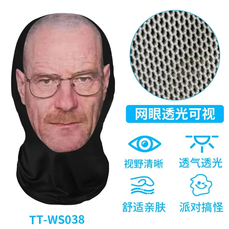 Nouvelle impression 3D drôle masque élastique Mesh camouflage masque complet visage hommes femmes co