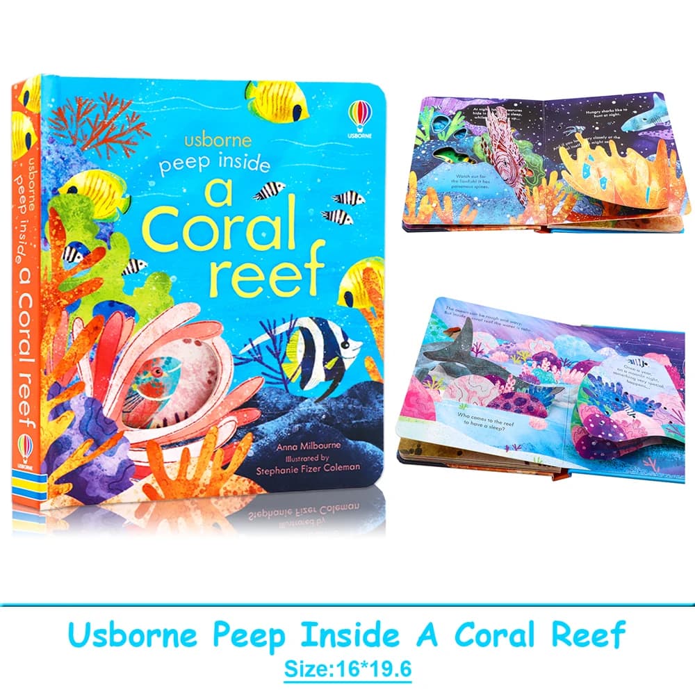 Usborne Peep Inside A Coral Reef 3D rabat livre d'images pour enfants enfants vulgarisation scientif