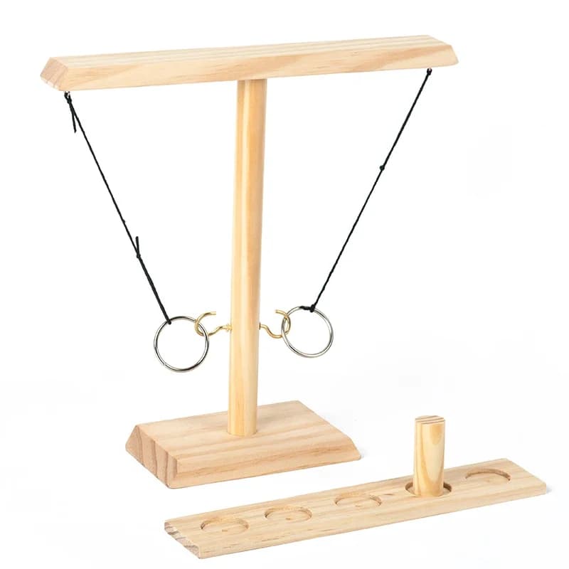 Jeu de lancer d'anneaux pour adultes, jeu de crochet et d'anneaux, jeu de lancer en bois fait à la m