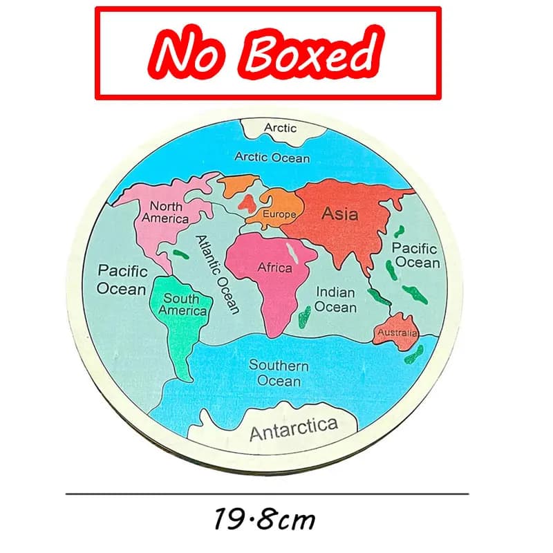 Carte du monde colorée en bois, Puzzle, jouets éducatifs Montessori, apprentissage paroi, jeux de so