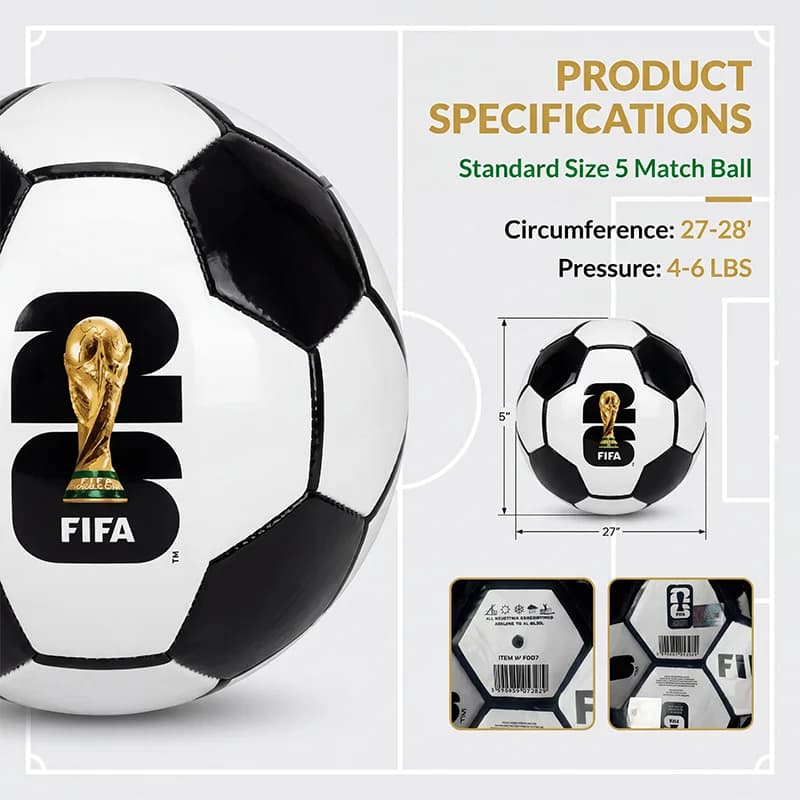 Ballon de football officiel FIFA 2026 sous licence, taille standard 5, ballon de match pour l'entraî
