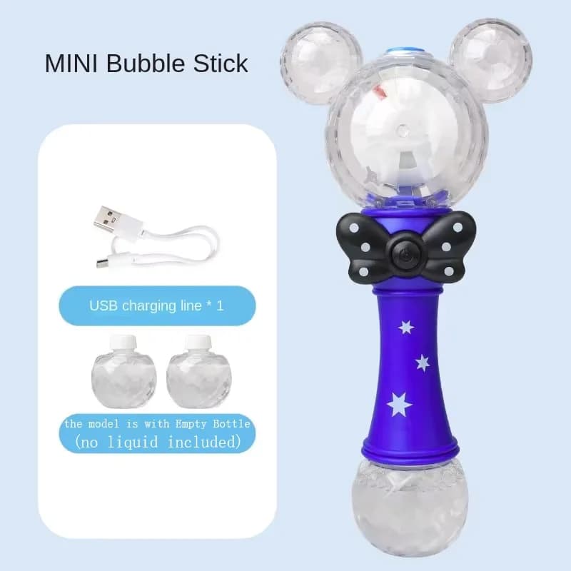 Machine à bulles Minnie, jouets rechargeables avec éclairage, baguette à bulles musicale électrique 