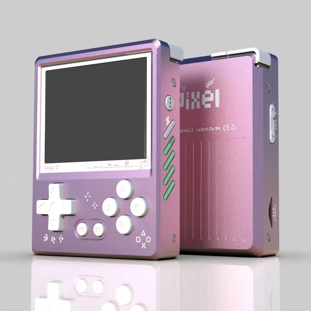 GKD Pixel 2 Console de jeu en métal couleur rose Mini lecteur de jeu Portable 2.4 pouces IPS 640x480