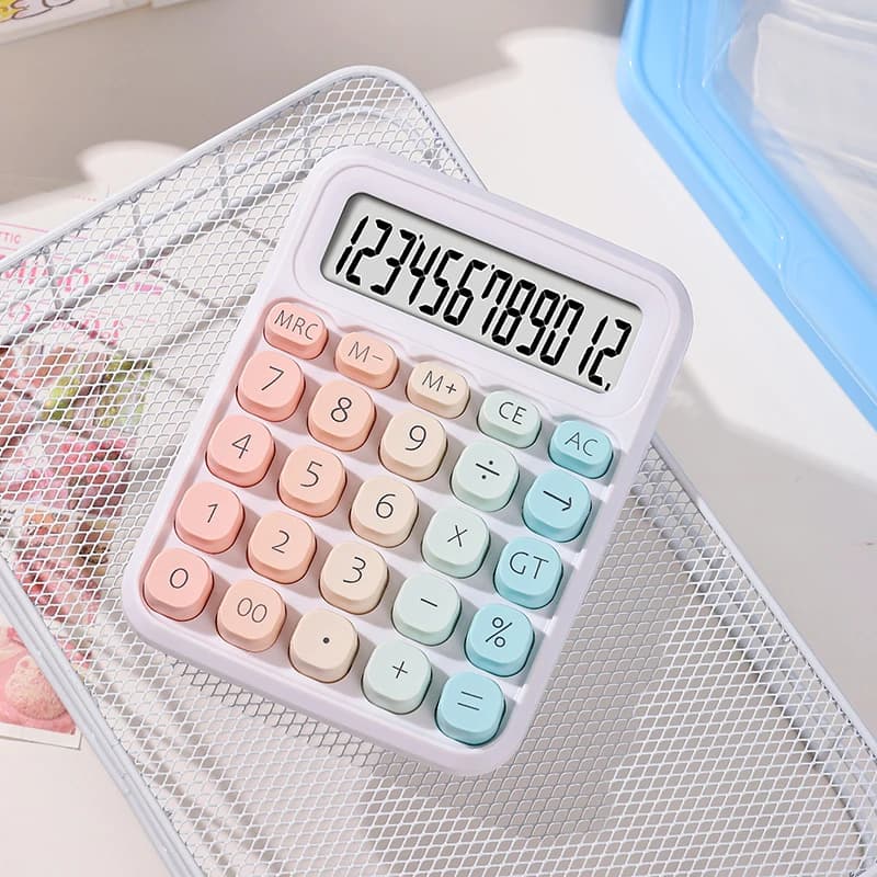 Calculatrice avec double alimentation, 12 chiffres, calculatrice électronique, maison, bureau, école