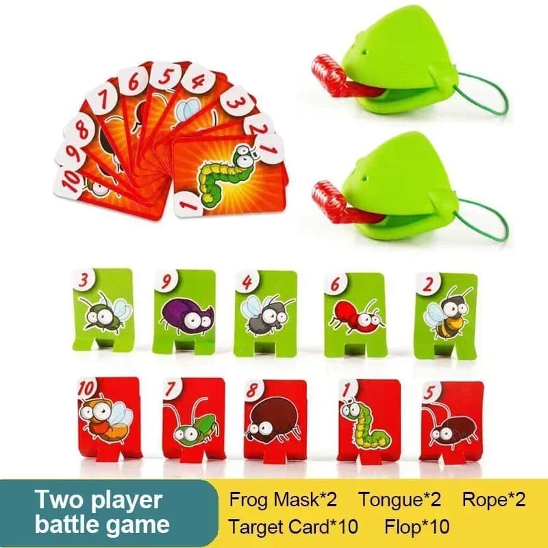 Masque de grenouille, cartes à lécher la langue, jeux de société pour enfants, jouets de fête en fam