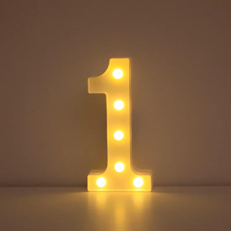Lumières LED de lettre de l'alphabet Shoous, lampe de numéro, veilleuse à piles pour la fête des tra