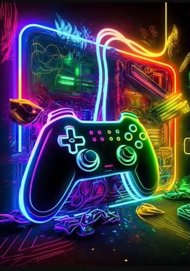 80s classique chaud e-sports jeu affiche impression néon contrôleur jeu affiche impression Gamer gar