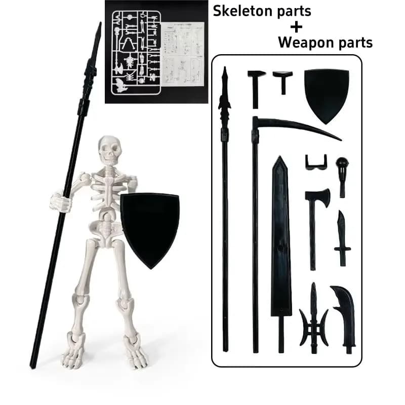 Jouets d'Halloween décoratifs, squelette mobile multi-articulé, arme d'action adaptée au factice Luc