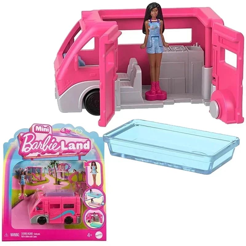 Poupée Barbie originale de 1,5 pouces, Mini barbie, champ de neige glacée, hamburger, magasin d'anim