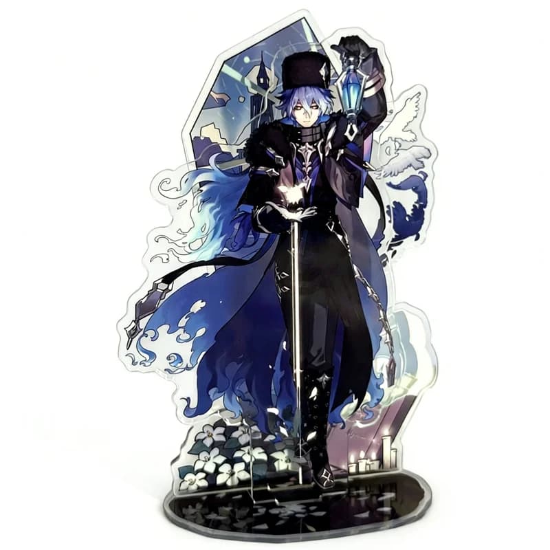 Figurine de cosplay Genshin Impact Flins, modèle sur socle, plaque en acrylique, figurine de bureau,