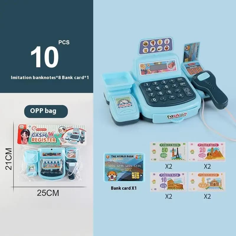 [DO] 1 Ensemble de Jouets de Simulation de Caisse de Supermarché avec Effets Lumineux et Sonores, Je