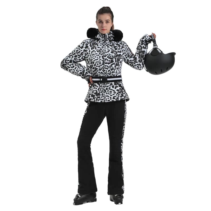 Gsou Snow-Combinaison de neige fendue imperméable coupe-vent pour femme, vestes de ski d'hiver, pant