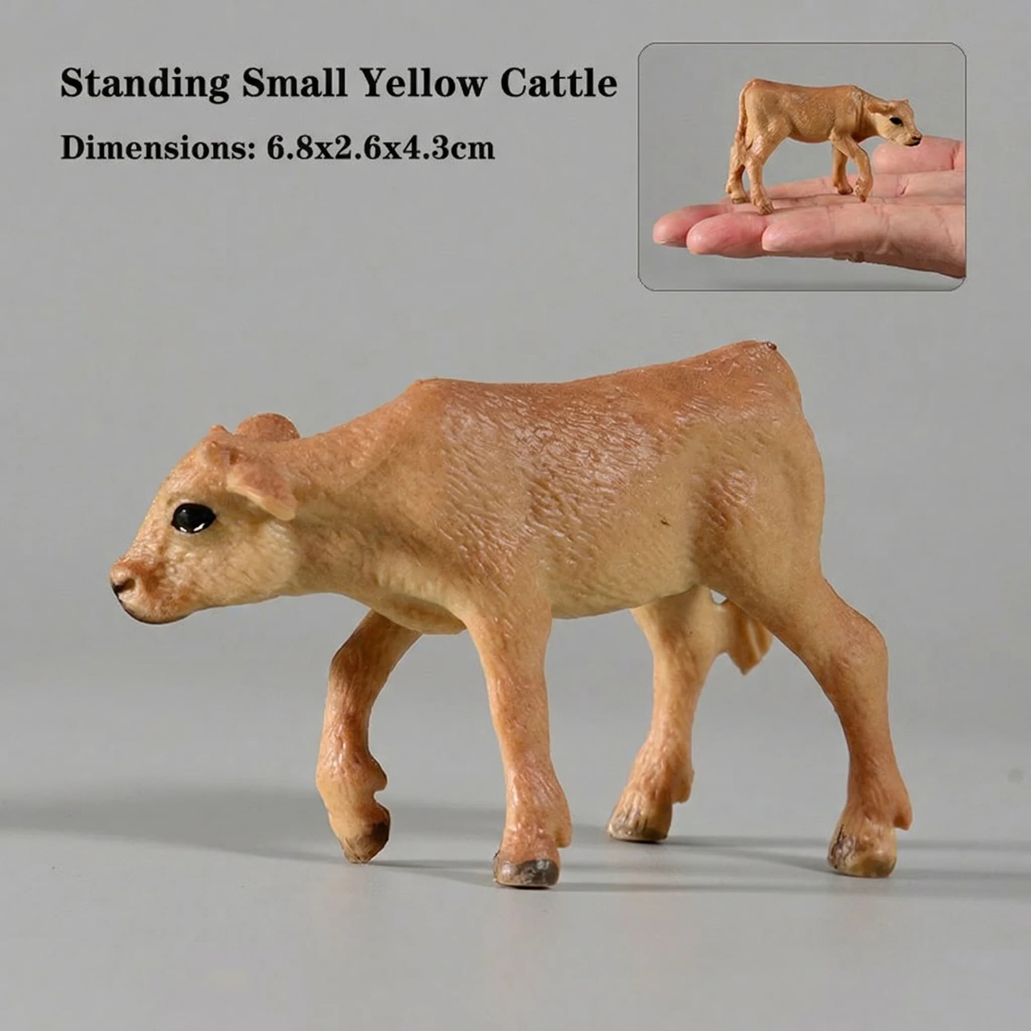 Ensemble d'animaux de ferme éducatifs de simulation - Figurines d'action de taureau, bovins et vache