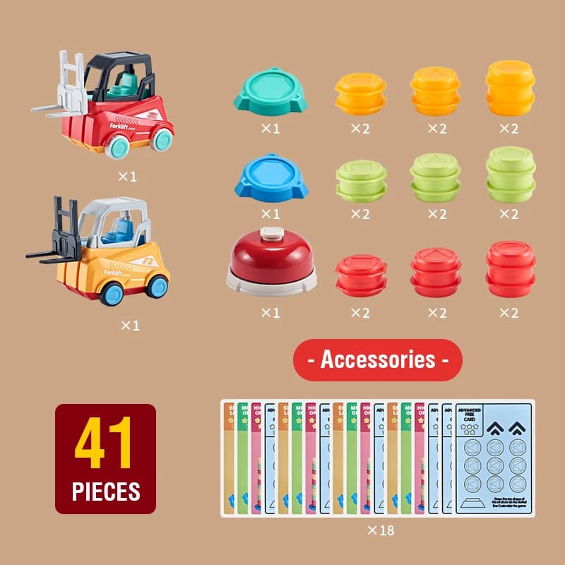 Jeu de transport de chariots élévateurs pour ingénieurs - Jouet de construction stimulant l'esprit a