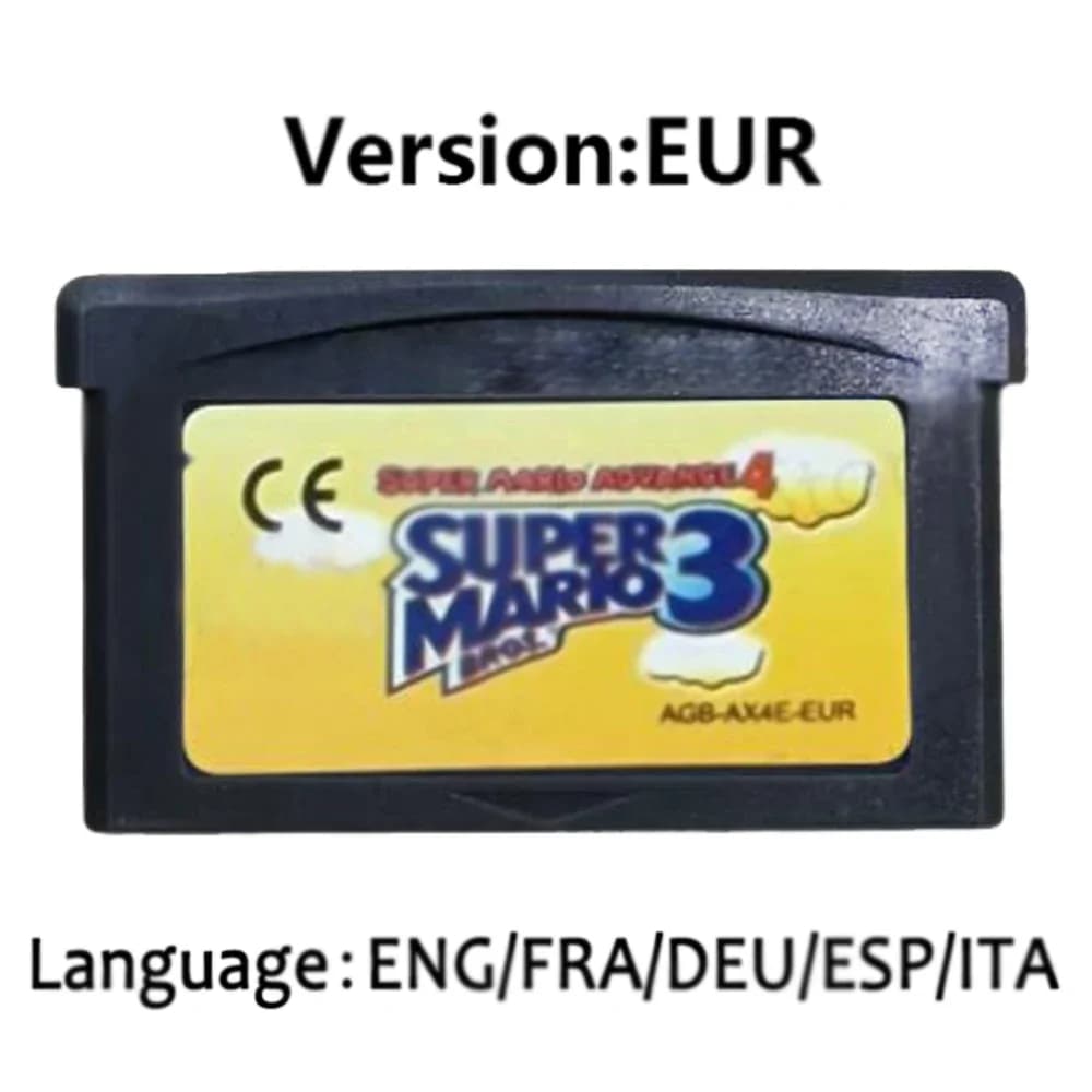 Cartouches de jeux Mario GBA, version EUR USA, cartouche de jeu GBA 32 bits, série de cartouches de 
