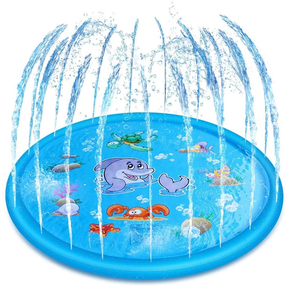 Tapis de jeux d'eau 170cm, coussin d'eau par pulvérisation de pelouse, coussin de plage, arroseur po