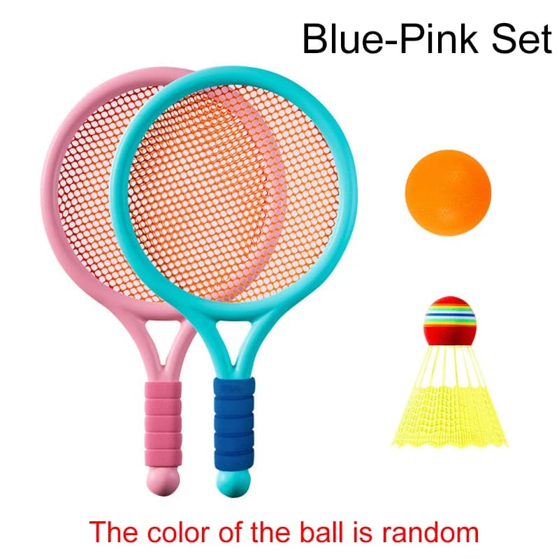 Raquette de badminton et de tennis avec ensemble de balles, accessoires de jeu interactifs en plasti