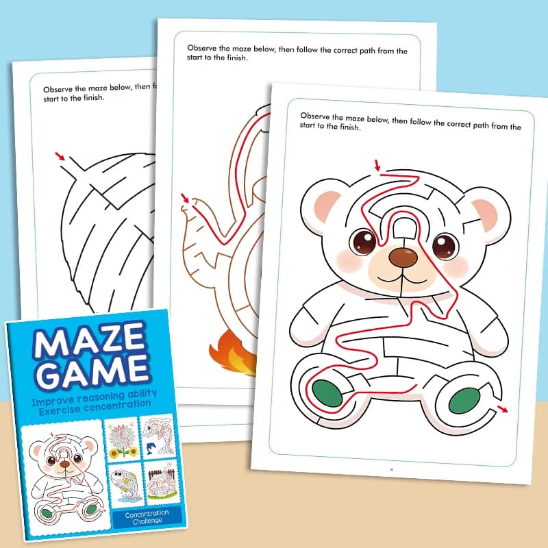 32 pages de motifs de labyrinthes colorés, livre de dessin de labyrinthes amusant pour enfants, livr