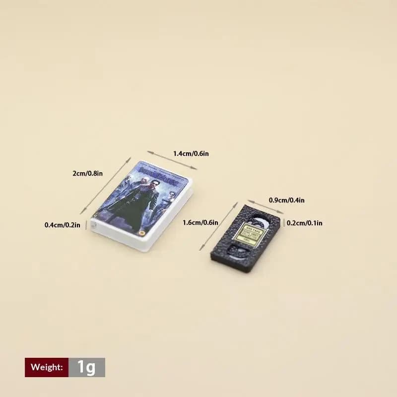 Ornement de maison de poupée vintage 1/12, ensemble d'étagères rétro miniatures pour magnétophone, a