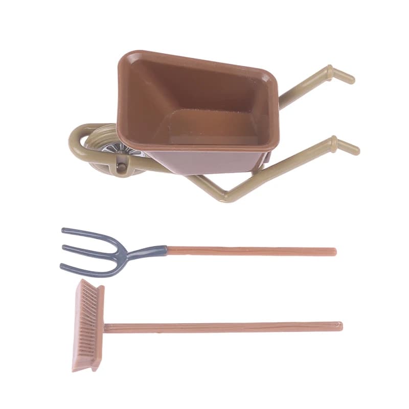 Ensemble d'outils de construction miniature 1:12 pour maison de poupée, scène de ferme et jardin, DI