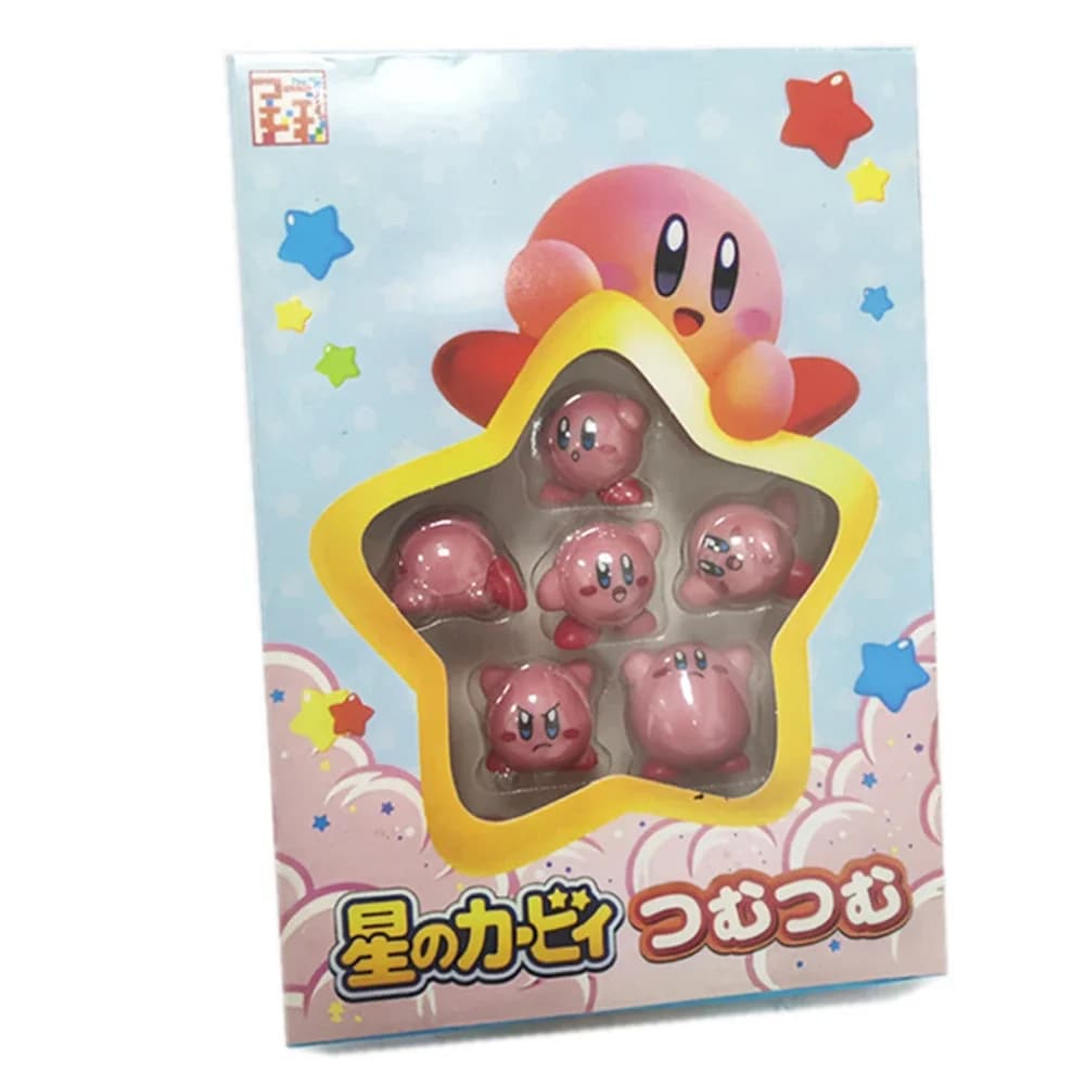 2026@ 11cs/Set Jeux Star Kirby Figurine Anime Mignonne Cartoon Kirby Rose Mini Figurine Décorative C