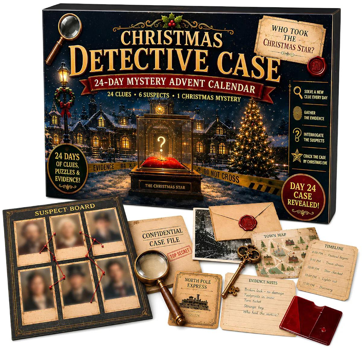 Calendrier de l'avent mystère 24 jours, jeu de puzzle de Noël avec 6 thèmes, ouvrez une nouvelle déc