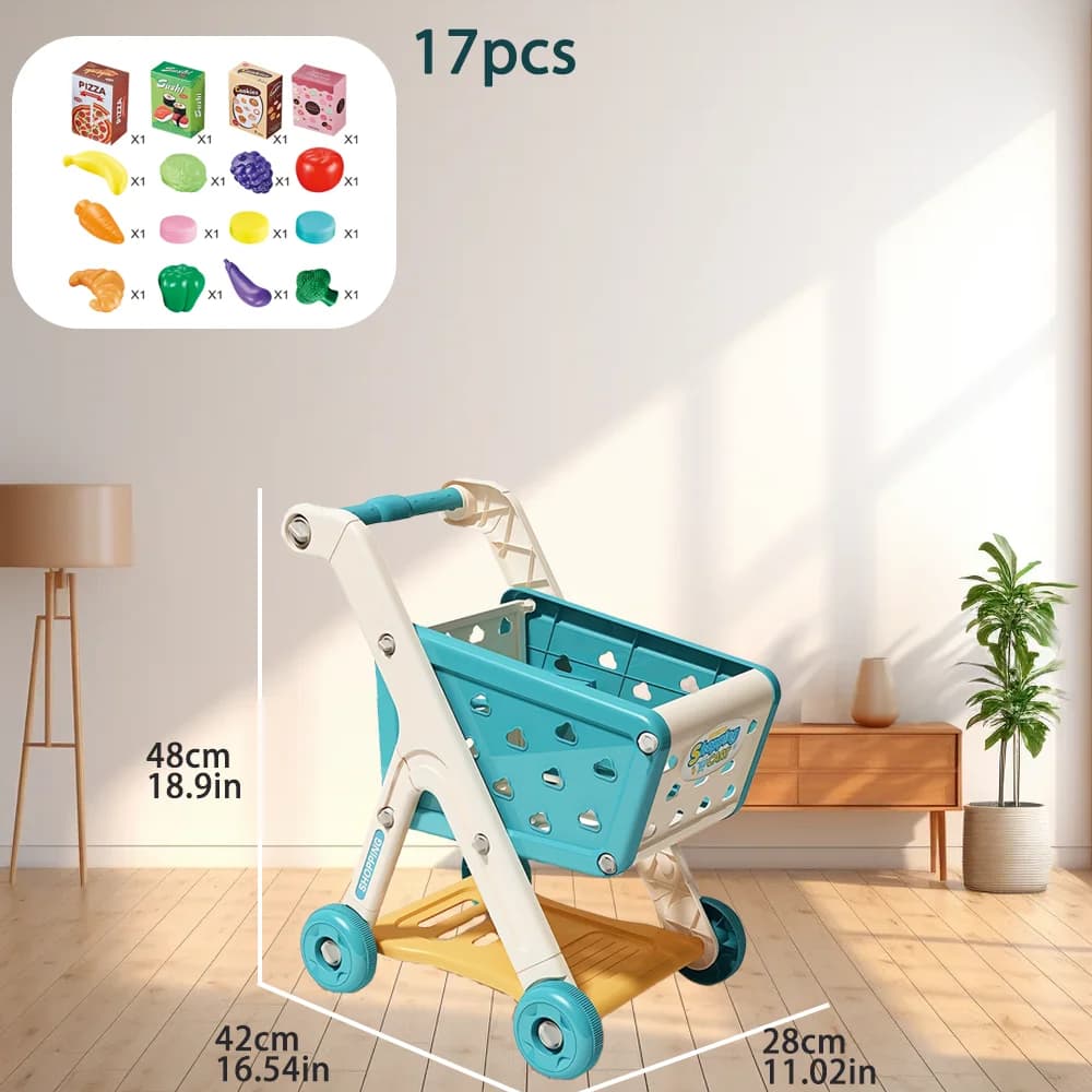 Chariot de courses de simulation pour enfants, jouet de jeu d'imitation, chariot de supermarché, ali