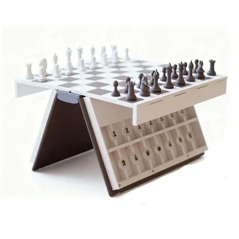 Livre d'échecs imprimé en 3D amusant et pratique – Nouveau jeu de puzzle de bureau à rangement magné