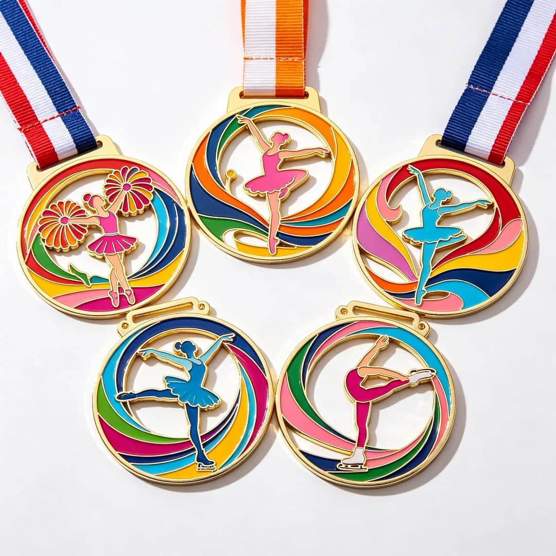 Médaille sportive personnalisée pour la danse et la gymnastique, médaille de récompense personnalisé
