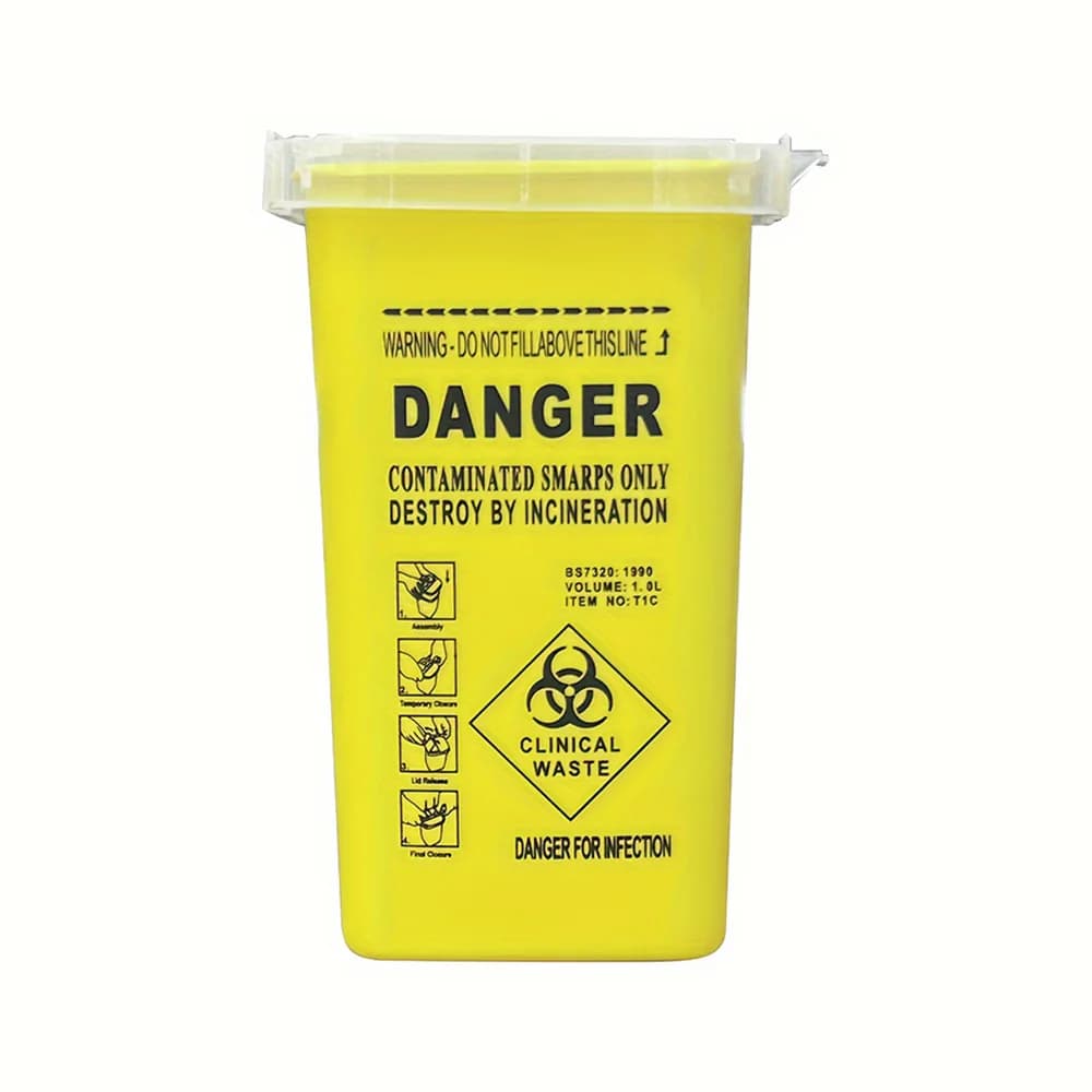 Boîte à déchets d'artiste de tatouage, conteneur de fournitures médicales en plastique, aiguilles de
