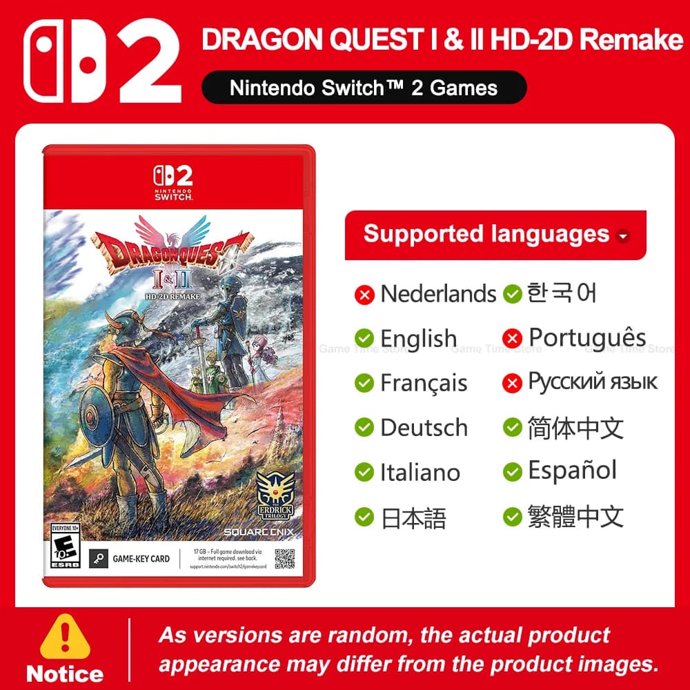 Nintendo Switch 2 DRAGON QUEST I & II HD-2D Remake Juegos jeux offres 100% Original Nintendo jeu phy