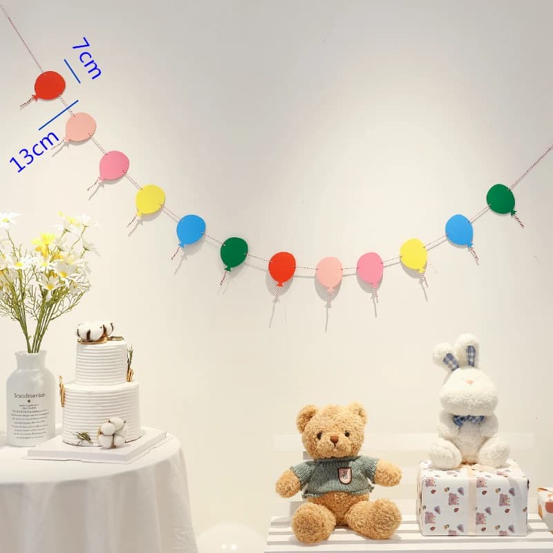 Ins garçon fille joyeux anniversaire chambre guirlande bannière fanion fond décoration bébé douche A
