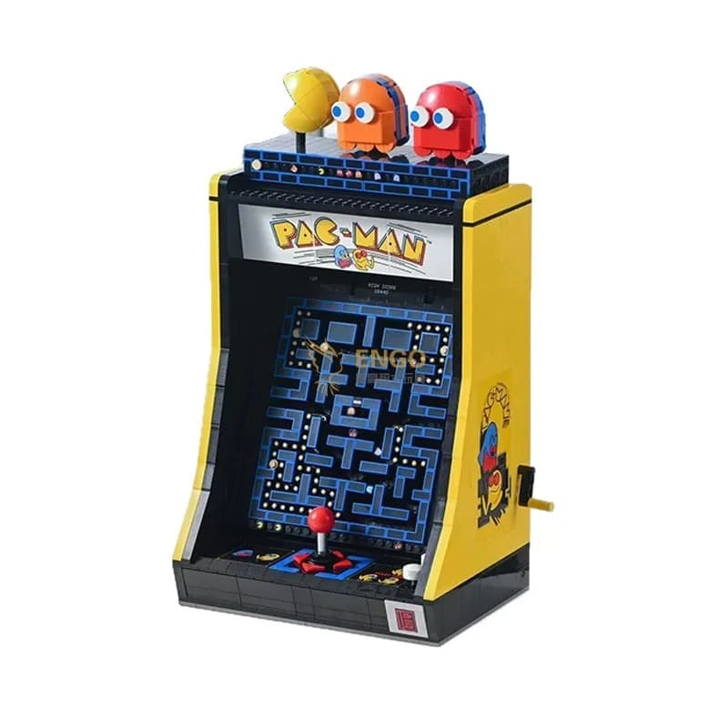 Blocs de construction modèle machine d'arcade Pac-Man, jouet de construction de jeu vidéo rétro, bri
