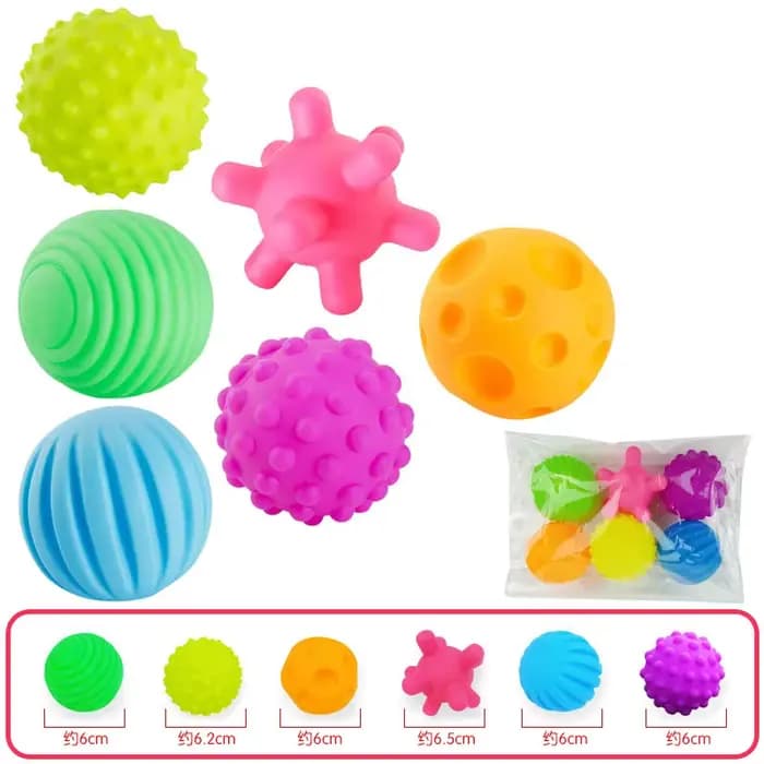 Ensemble de balles multiples texturées pour bébé, jouet de développement des sens tactiles, balle à