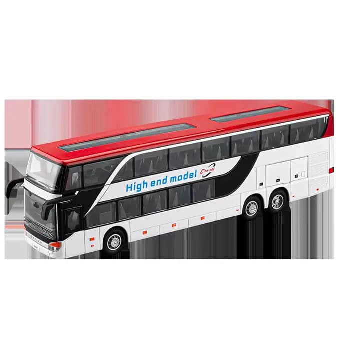 Bus d'affaires Double couche en alliage, Simulation de tourisme urbain, modèle de Bus avec son et lu