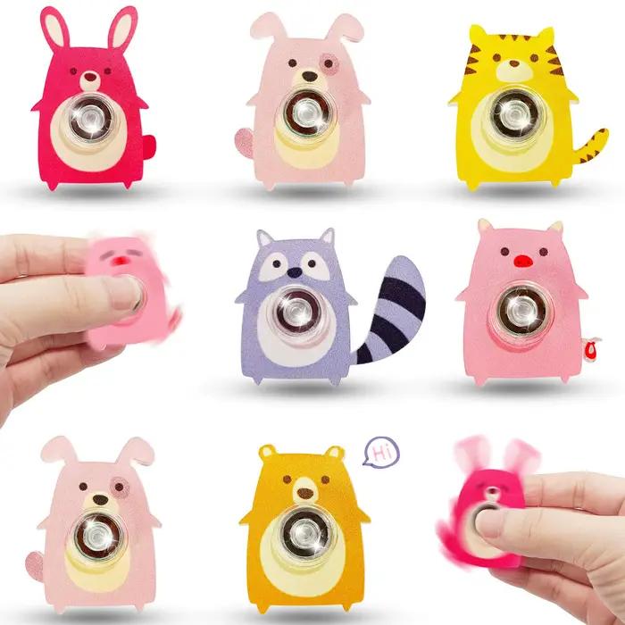 Jouet gyroscopique créatif en acrylique, 6 pièces, Animal chat chien renard Fidget Spinners, jouets