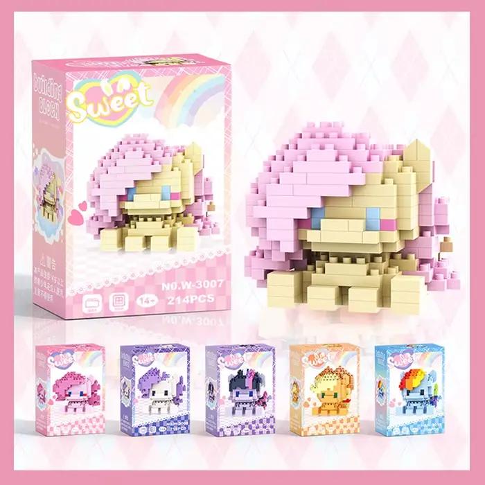 Blocs de construction My Little Pony Lega Equestria pour filles, blocs de construction scintillants,