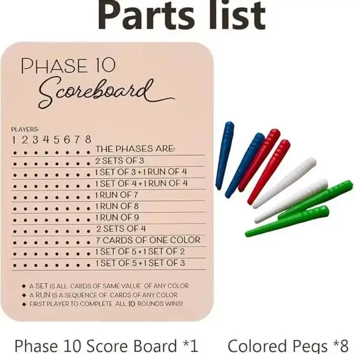 Nouveau Tableau de Score Phase 10 2026 - Carte de Score Phase Dix et Suivi des Rondes, Feuilles de S