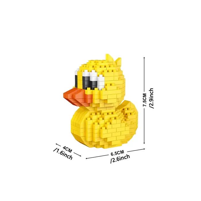 Petit canard jaune Puzzle assemblage blocs de construction jouets série animale modèle 3D Micro Mini