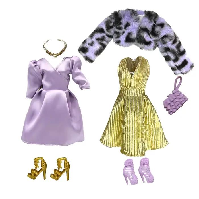 1 ensemble de vêtements de poupée à l'échelle 1/6, ensemble de Styles violets, tenue pour poupée de