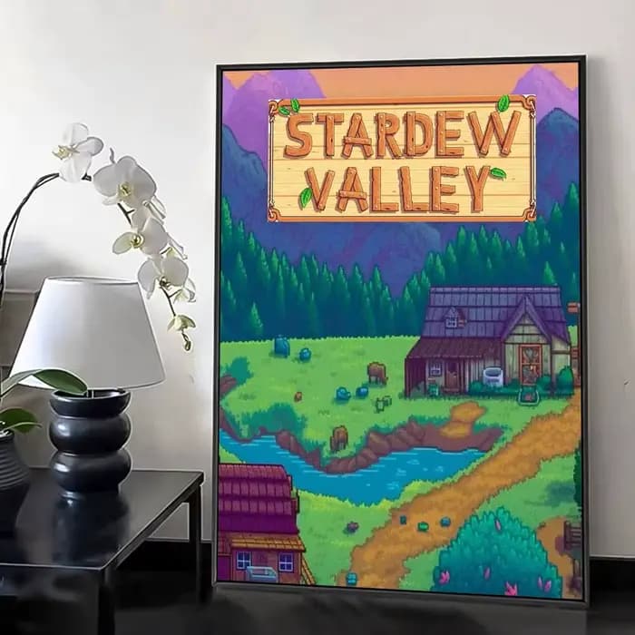Affiche de jeu vidéo classique Stardew Valley, papier imprimé, maison, salon, chambre à coucher, ent