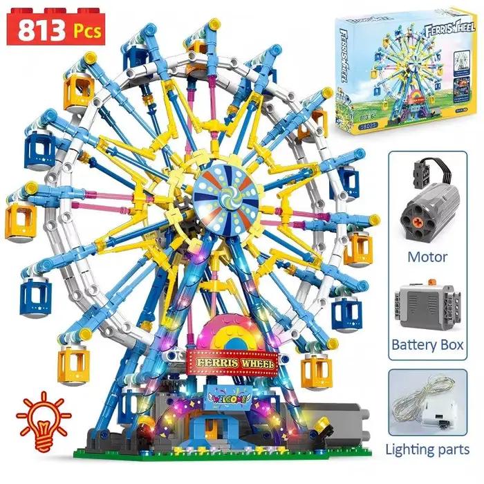 ZKZC City Friends MOC blocs de construction de grande roue rotative briques électriques avec jouets