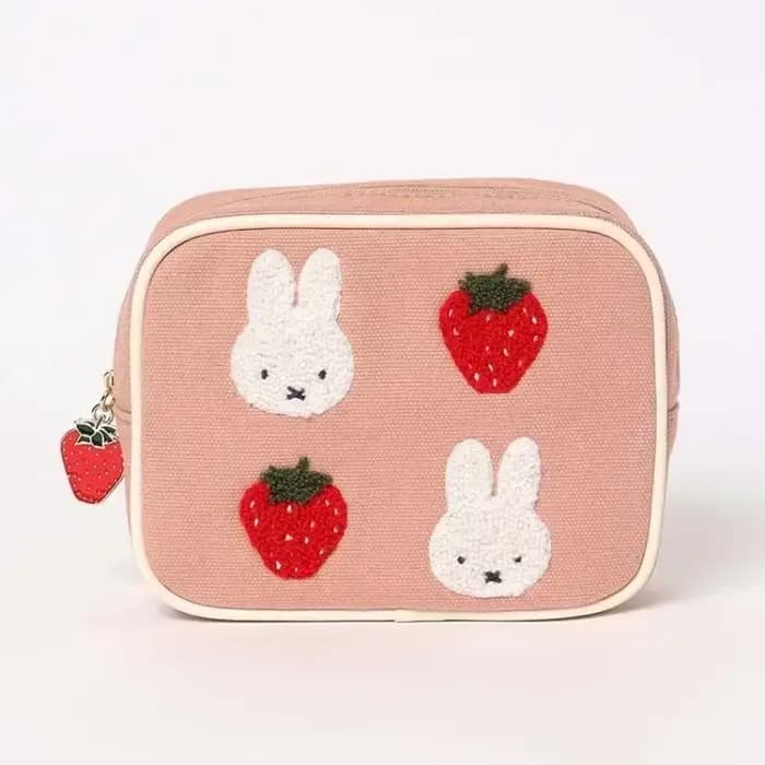 Miffys Kawaii sac cosmétique mignon dessin animé porte-monnaie Anime sac de rangement broderie mode