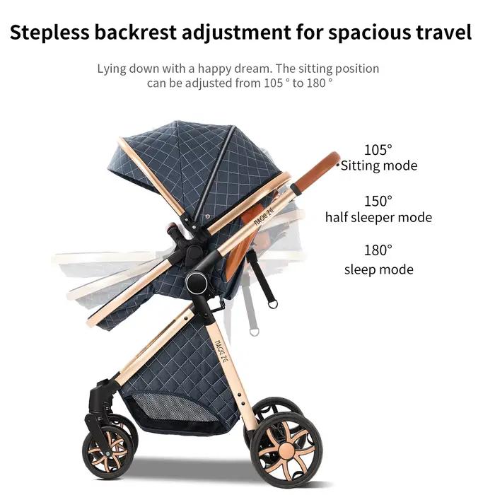 Poussette légère 3 en 1 pour nouveau-né, landau, landau 3 en 1, landau pour voyage avec poussette à