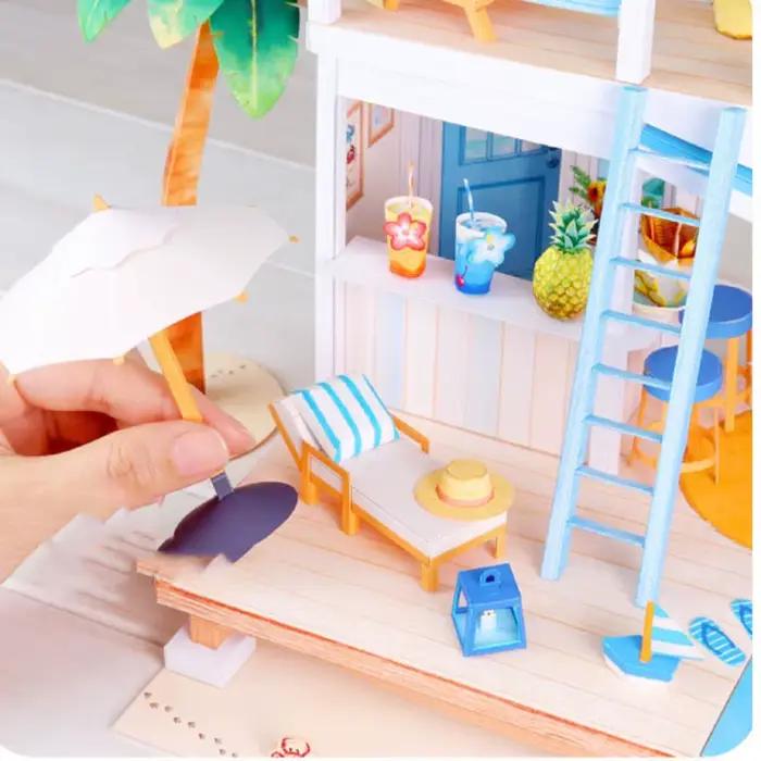 Maison de course l'inventaire pour enfants, kit de meubles, café, modèle en papier, maisons à beurre
