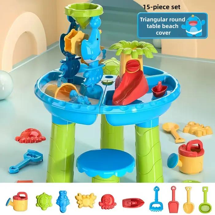 Table de jeu aquatique multifonctionnelle pour enfants : cascade, piscine, table à sable, pour intér