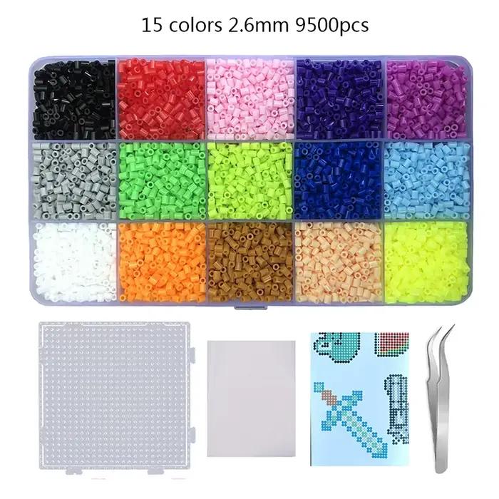 15 couleurs 5mm /2.6mm ensemble perles de fusion Pixel Art Puzzle Hama perles bricolage 3D Puzzles à